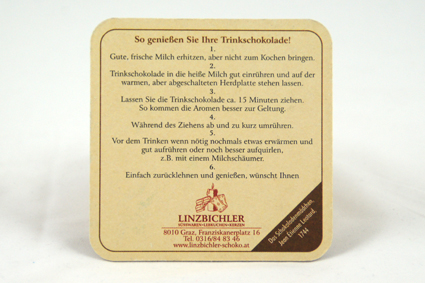 Schokolade Bierdeckel